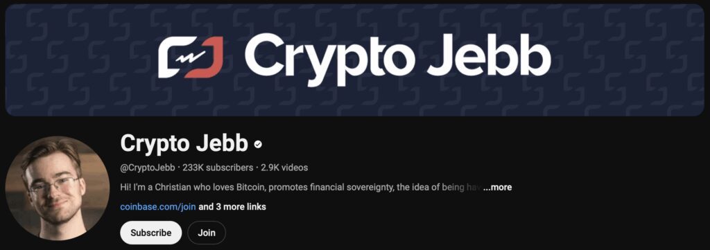 10 Biggest YouTube Crypto Influencers & Channels To Follow 9 Crypto Jebb