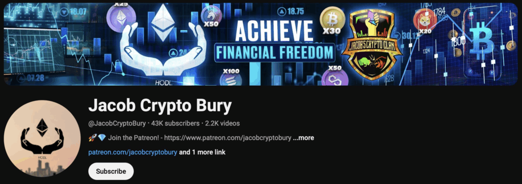 10 Biggest YouTube Crypto Influencers & Channels To Follow 2 Jacob Bury