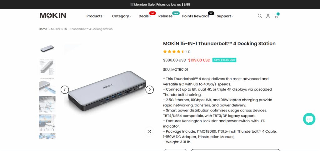 10 Best Mac Mini M4 Accessories to Boost Performance & Productivity 4 MOKiN Thunderbolt 4 Dock