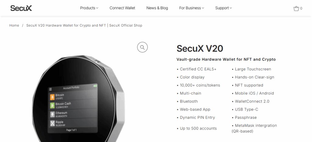 10 Best Hardware Wallets For BNB Chain in 2026 11 SecuX V20