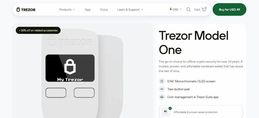10 Best Hardware Wallets for Avalanche AVAX 5 Trezor Model One