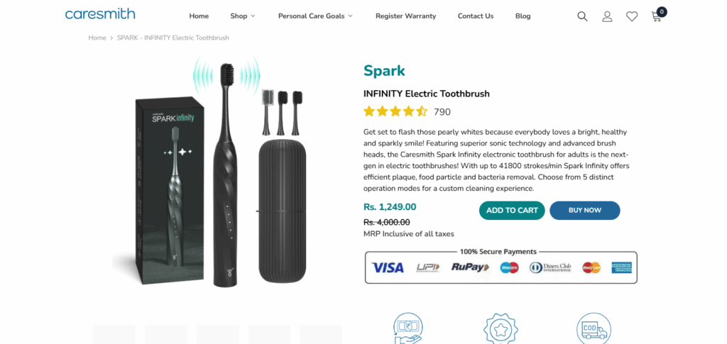 10 Best Electric Toothbrushes for 2025 – Top Picks for Clean Teeth 10 Caresmith SPARK Infinity