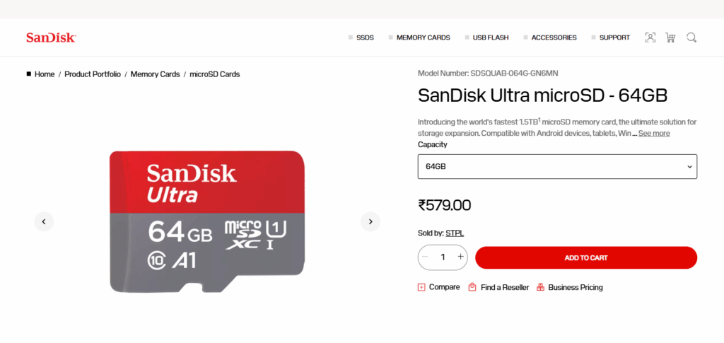 SanDisk Ultra 64GB microSD