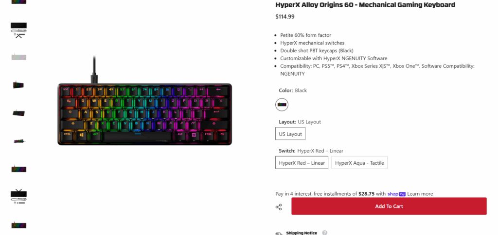 HyperX Alloy Origins 60