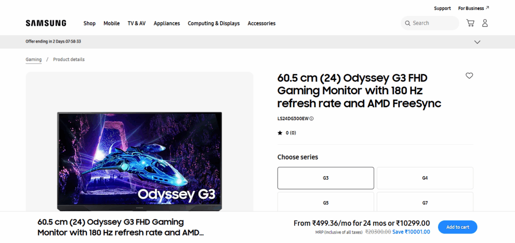 10 Best Gaming Monitors with Eye Comfort Mode 11 Samsung Odyssey G3