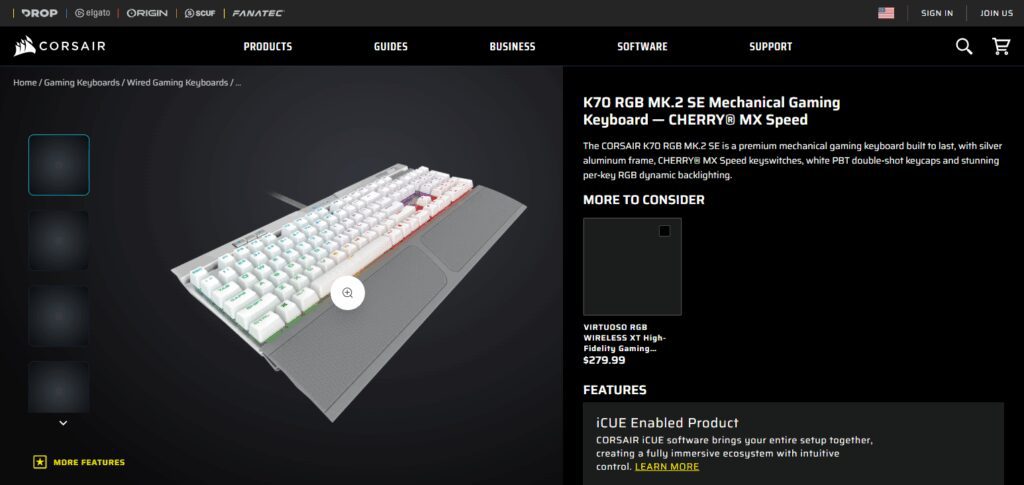10 Best Gaming Keyboards with Silent Keys 11 Corsair K70 MK.2 SE