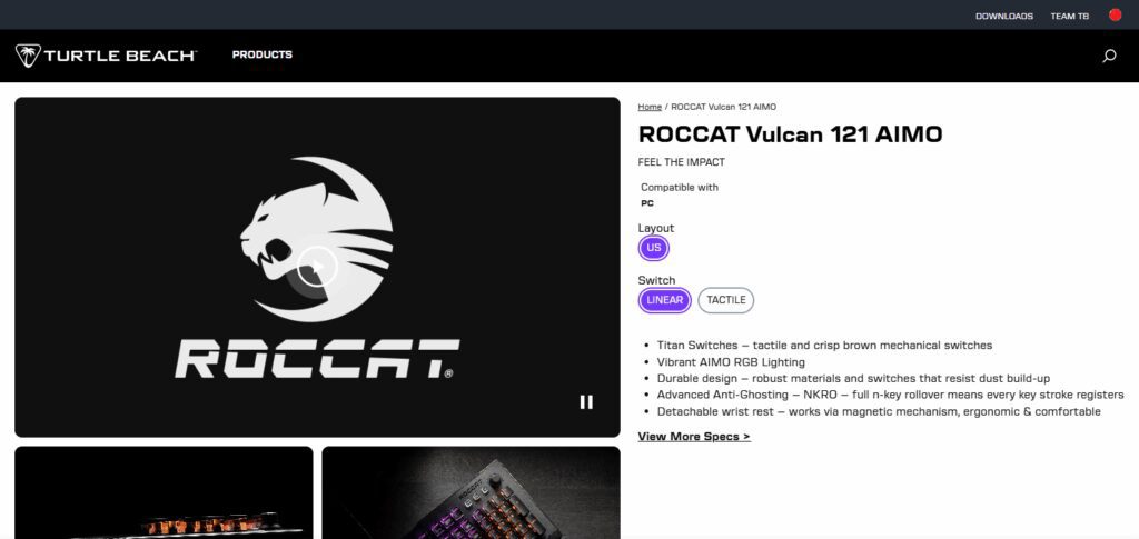 10 Best Gaming Keyboards with Silent Keys 10 ROCCAT Vulcan 121