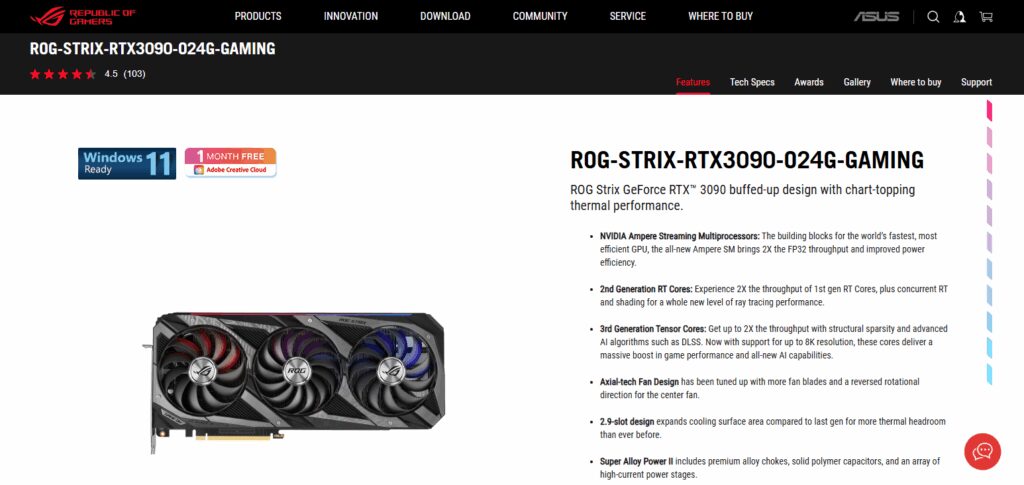 ASUS ROG Strix GeForce RTX 3090 OC