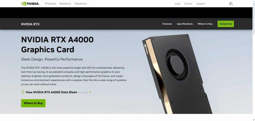 NVIDIA GeForce RTX A4000