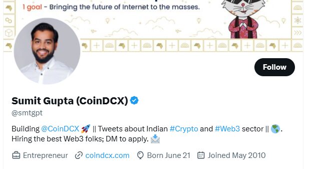 Sumit Gupta – CEO of CoinDCX
