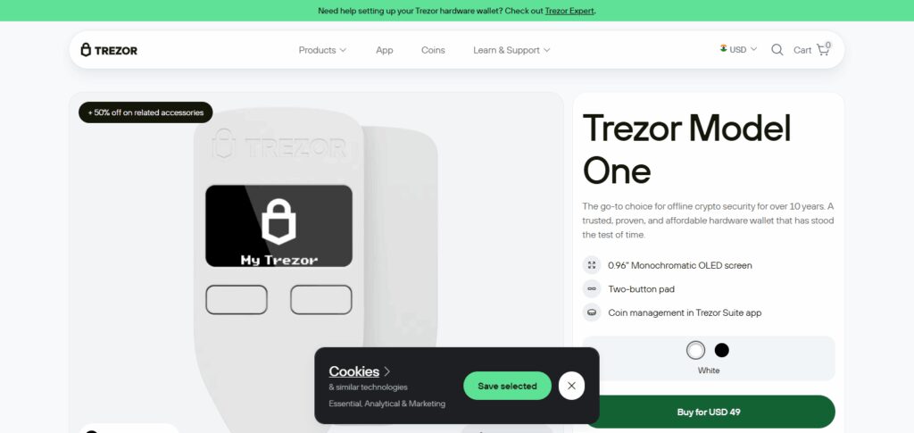 Trezor Model One – Best Crypto Hardware Wallet UK