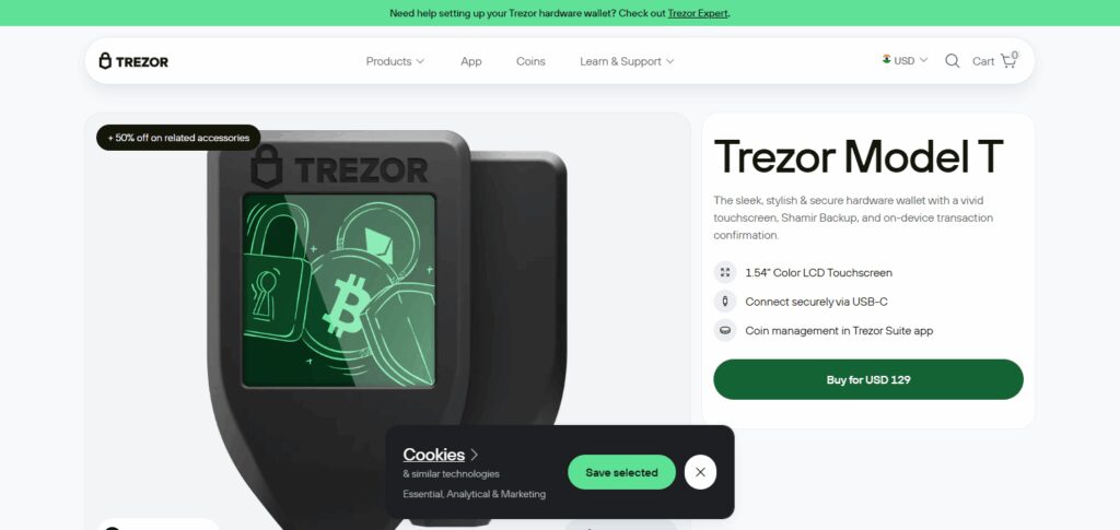 Trezor Model T – Best Crypto Hardware Wallet UK