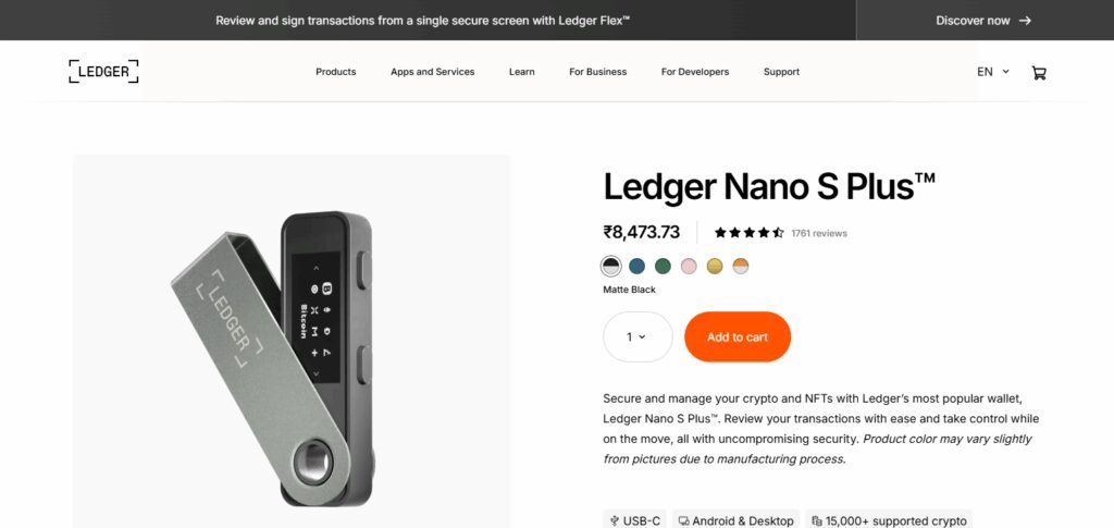  Ledger Nano S Plus – Best Crypto Hardware Wallet UK