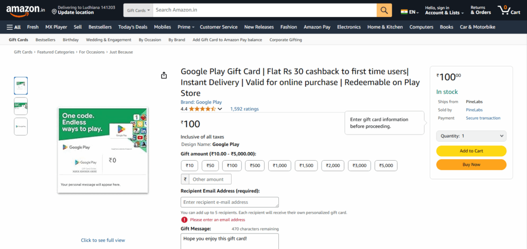 How to Buy Google Play Credit Easily in 2025 4 Step 1: Access Amazon