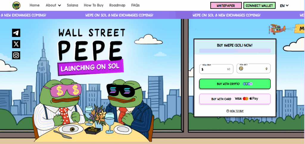 7 Best Meme Coin ICOs & Presales to Watch in 2025 12 Wall Street Pepe ($WEPE)