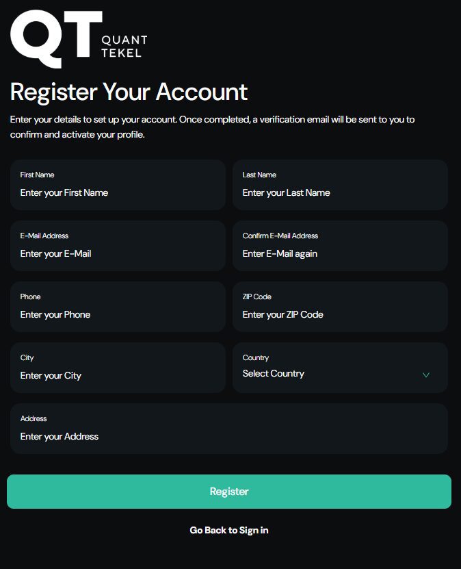 Create an Account 