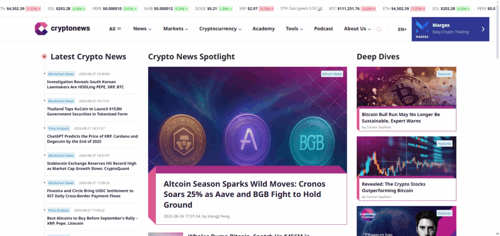 8 Best Crypto News Websites in India for Reliable Updates & Market Insights 6 CryptoNewsZ