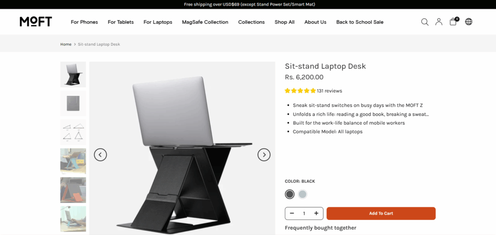 10 Best in Technology for Travel Lovers: Smart Gadgets for Digital Nomads 7 MOFT Z Sit-Stand Desk