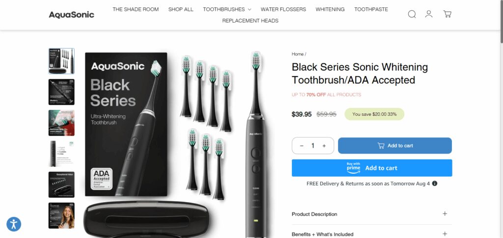 10 Best Electric Toothbrush Varieties 8 AquaSonic Black Series Ultra Whitening