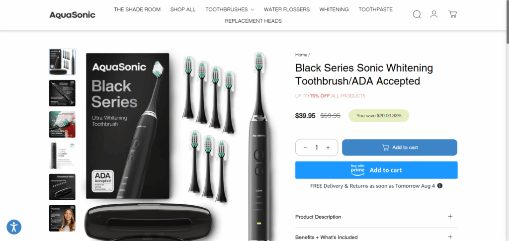 10 Best Electric Toothbrush Varieties 8 AquaSonic Black Series Ultra Whitening