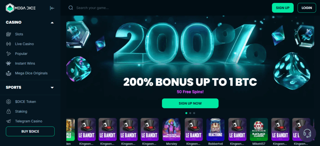 10 Best Crypto Casino for Play-To-Earn Games 6 Mega Dice