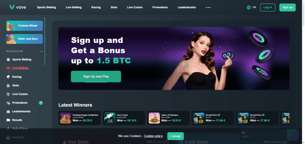 9 Best Crypto Casinos for Lightning Network Payments 4 Vave Casino