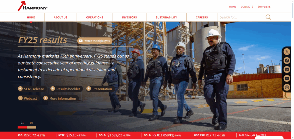 8 Best Gold Mining Stocks in 2025 to Watch for Strong Returns 7 Harmony Gold Mining