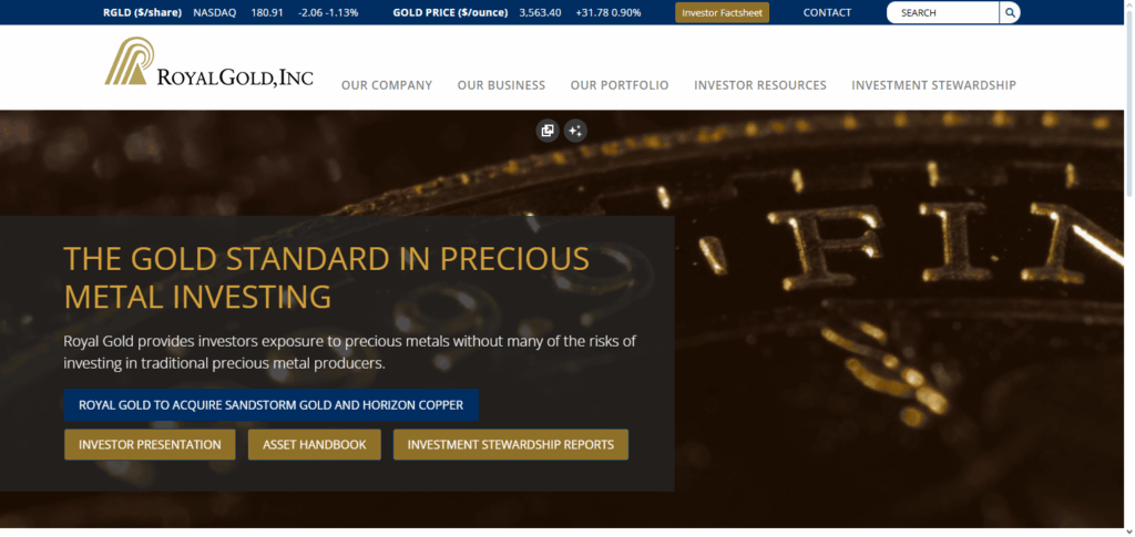 8 Best Gold Mining Stocks in 2025 to Watch for Strong Returns 6 Royal Gold Inc.