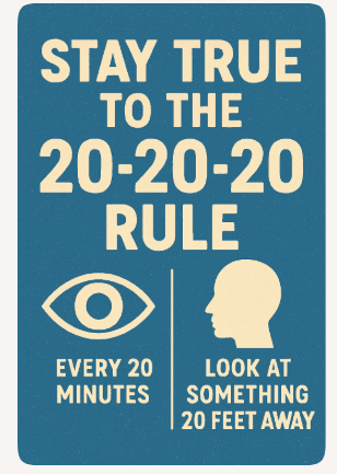 10 Best Ways to Reduce Eye Strain at Work 2 Stay true to the 20-20-20 rule