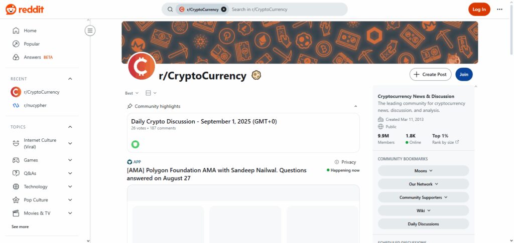 r/CryptoCurrency (Reddit)