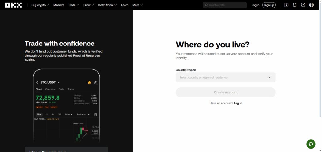 Step 1: Create or Log In to Your OKX Account