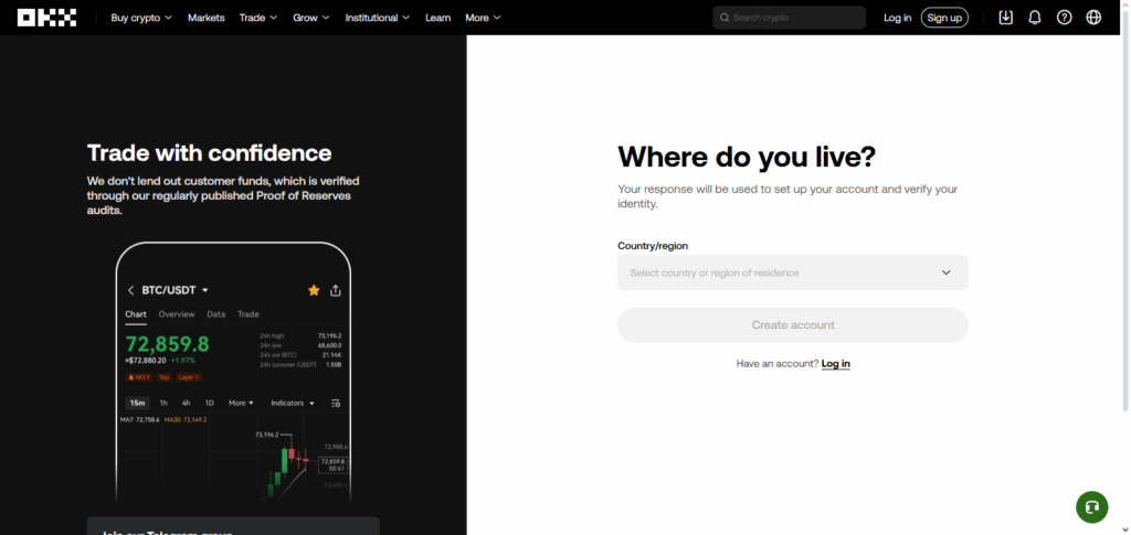 Step 1: Create or Log In to Your OKX Account