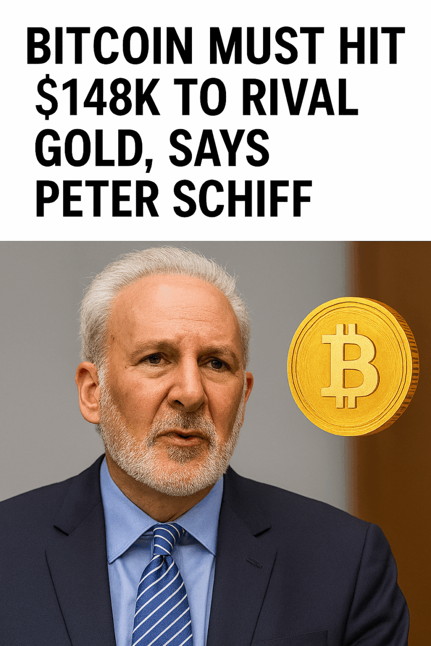 Bitcoin Must Hit $148K to Rival Gold, Says Peter Schiff