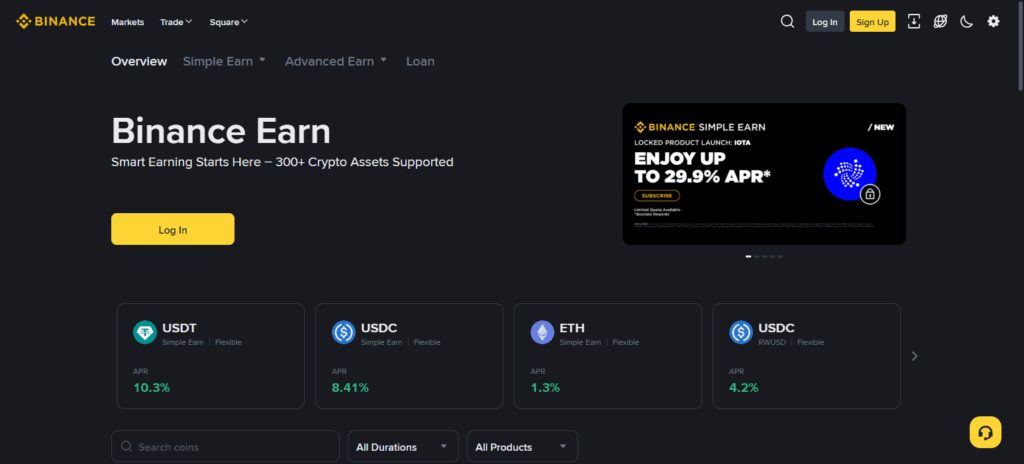 Step 3: Access Binance Earn