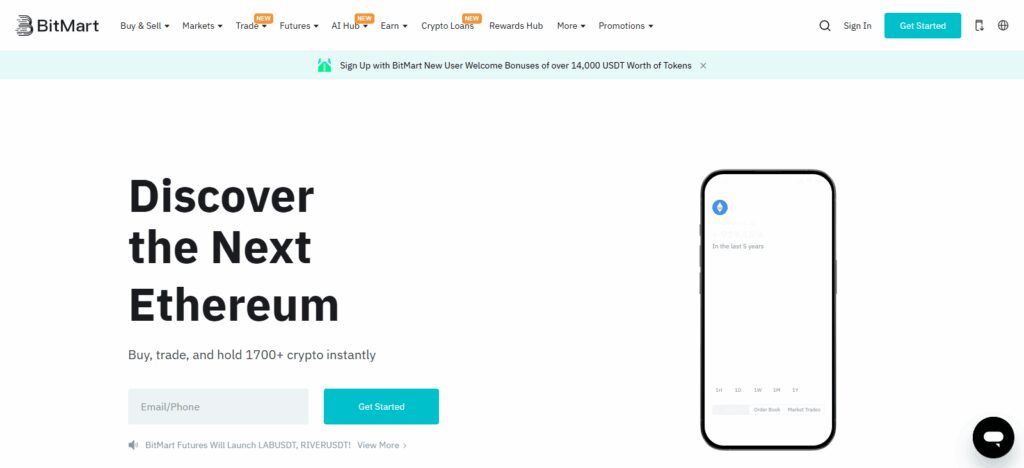 Bitmart - Best for Global Access and Low Fees
