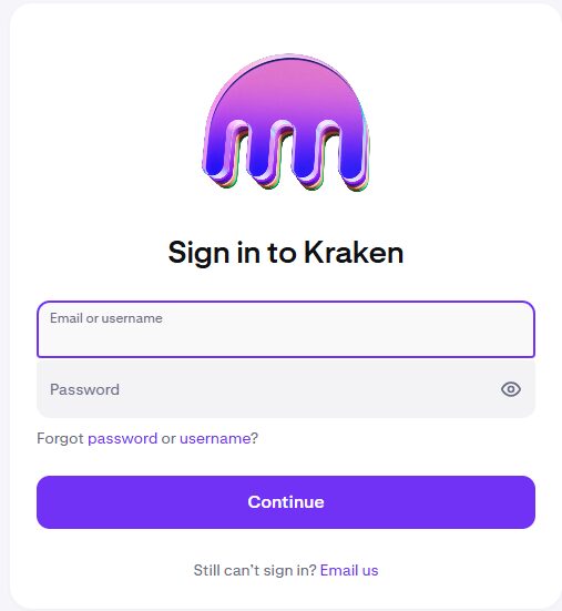 Step 1: Log in to Kraken