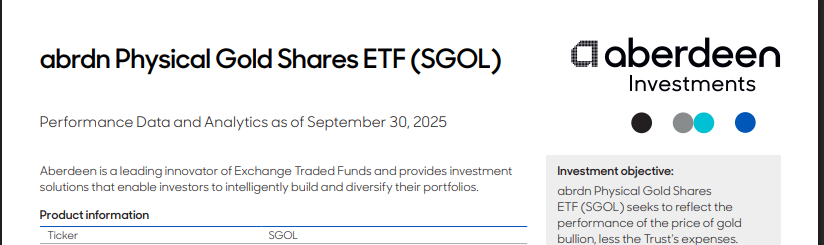 10 Best Gold Exchange-Traded Funds 6 abrdn Physical Gold Shares ETF (SGOL)