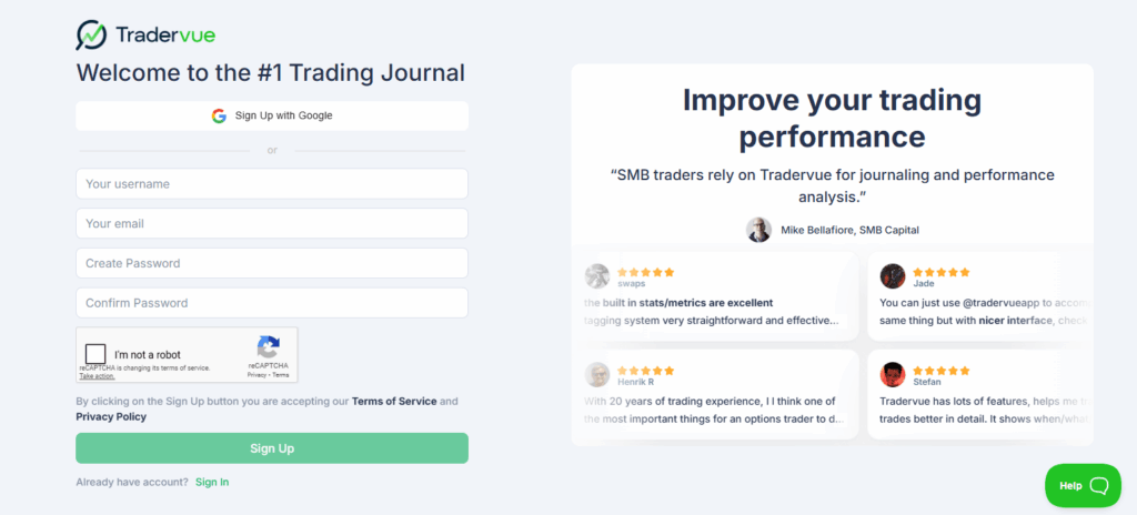 sign up for a free account
