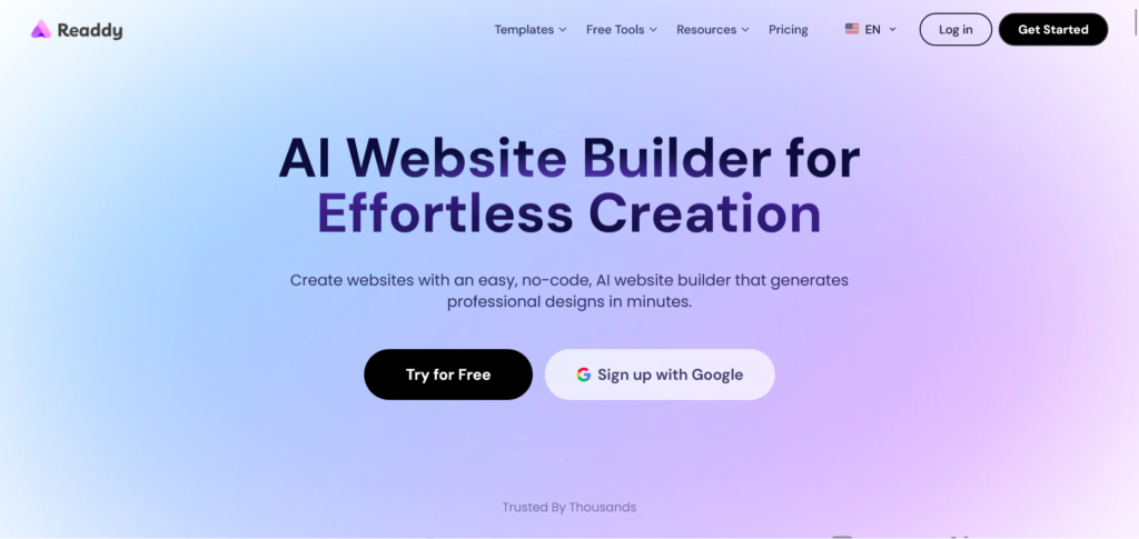 Readdy AI is an all-in-one website builder 