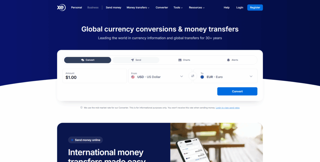 XE Money Transfer – Founded 1993