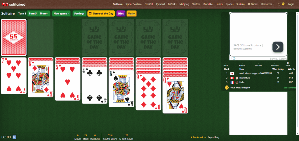 Solitaire / Card Games Online