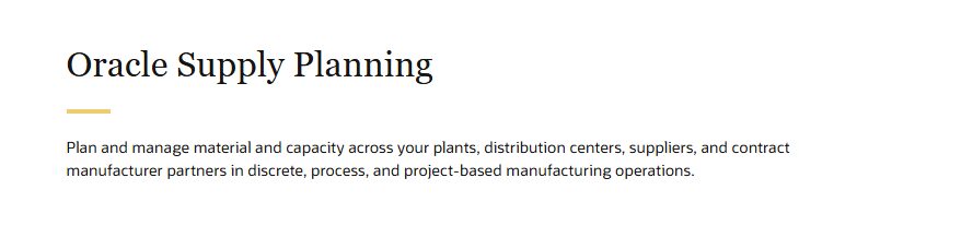 Oracle Fusion Cloud Supply Chain Planning