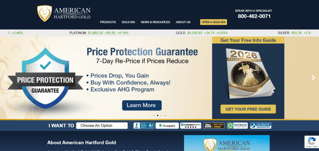 10 Best Online Gold Dealers for November 2026 2 American Hartford Gold.