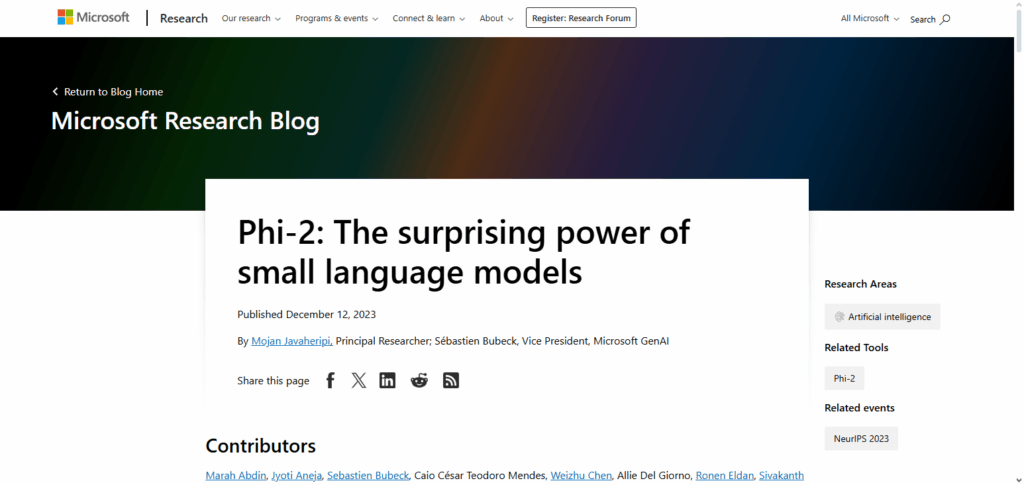 Phi‑2 (Microsoft Research)