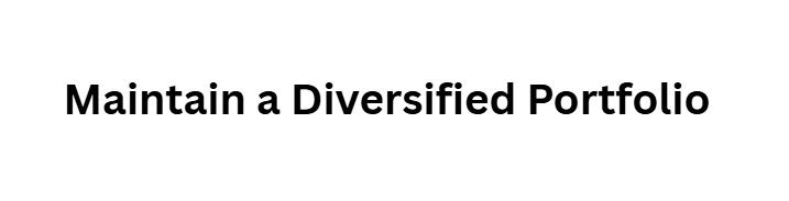 Maintain a Diversified Portfolio  