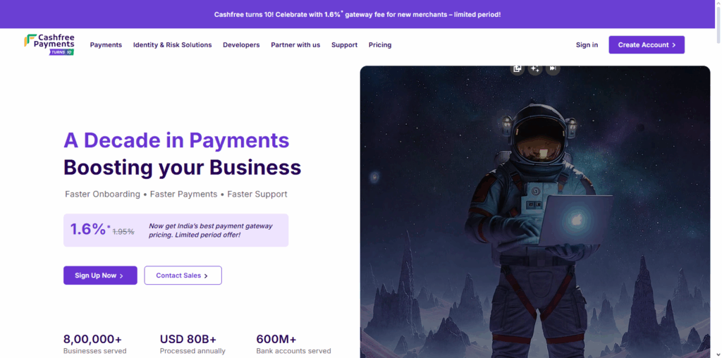 10 Best AI-Powered Payment Gateways for Freelancers in India 5 Cashfree Payments