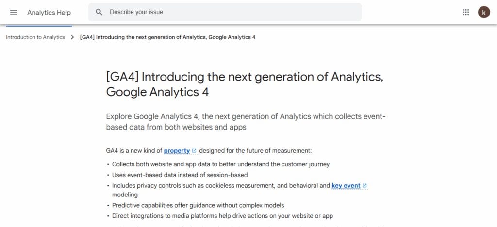 Google Analytics 4 (GA4)