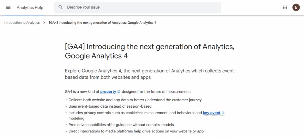 Google Analytics 4 (GA4)
