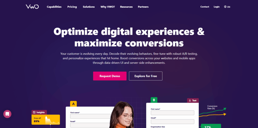 10 Best AI Tools for Website Conversion Rate Optimization (CRO) 3 VWO (Visual Website Optimizer)