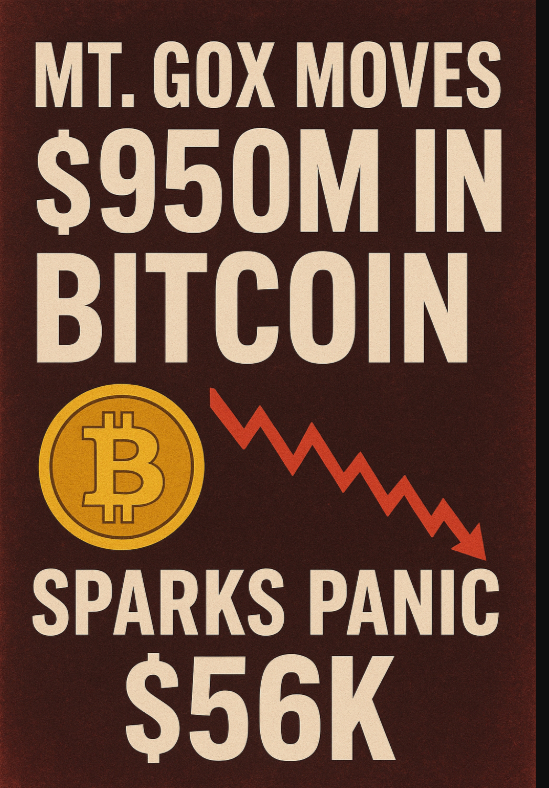 Mt Gox Moves $950M in Bitcoin, Sparks Panic to $56K